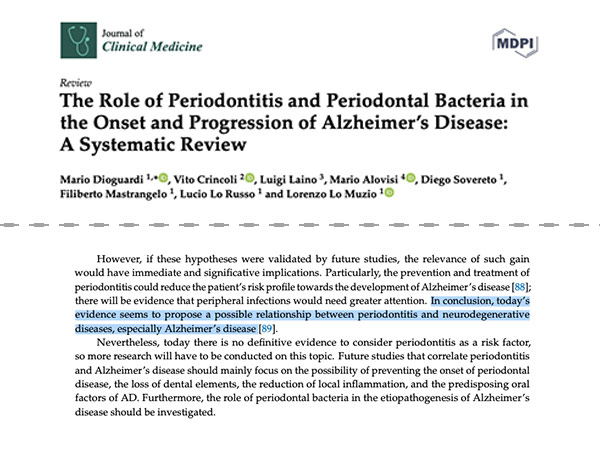 歯周病とアルツハイマーの関連性